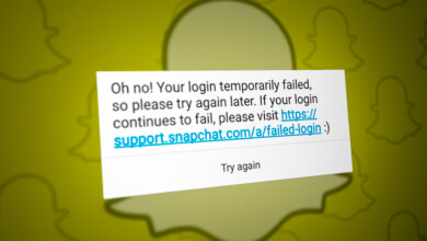Snapchat Login Temporarily Failed