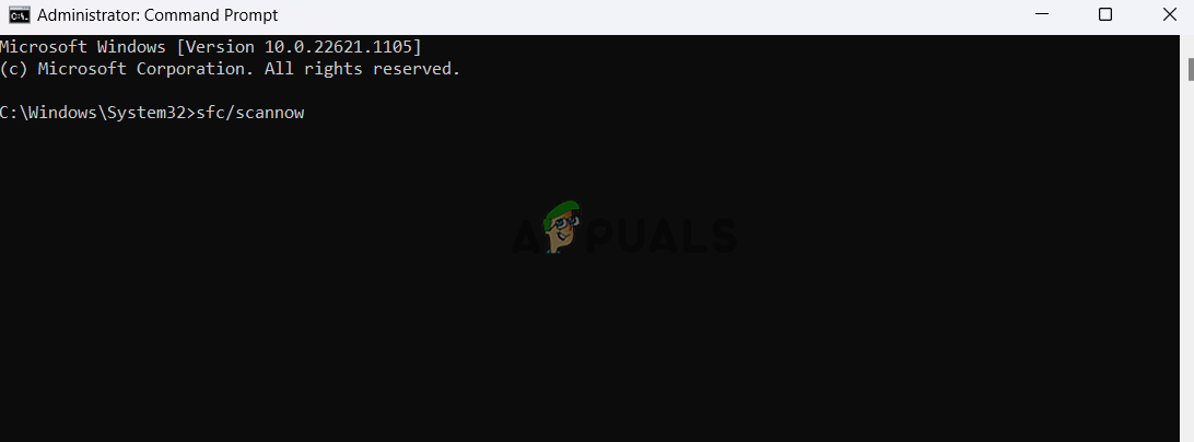Type sfc/scannow command