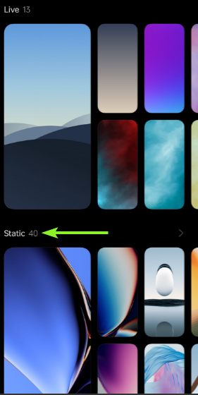 Static wallpaper options